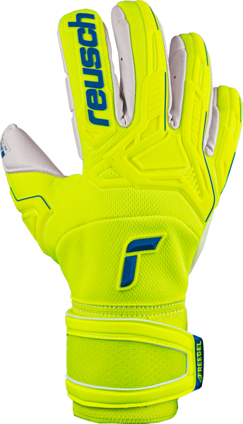 Reusch Attrakt Freegel Gold X Finger Support 5270960 2001 white blue yellow front